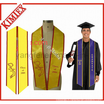 Logo de broderie en tissu satiné universitaire Graduate Stole Sash